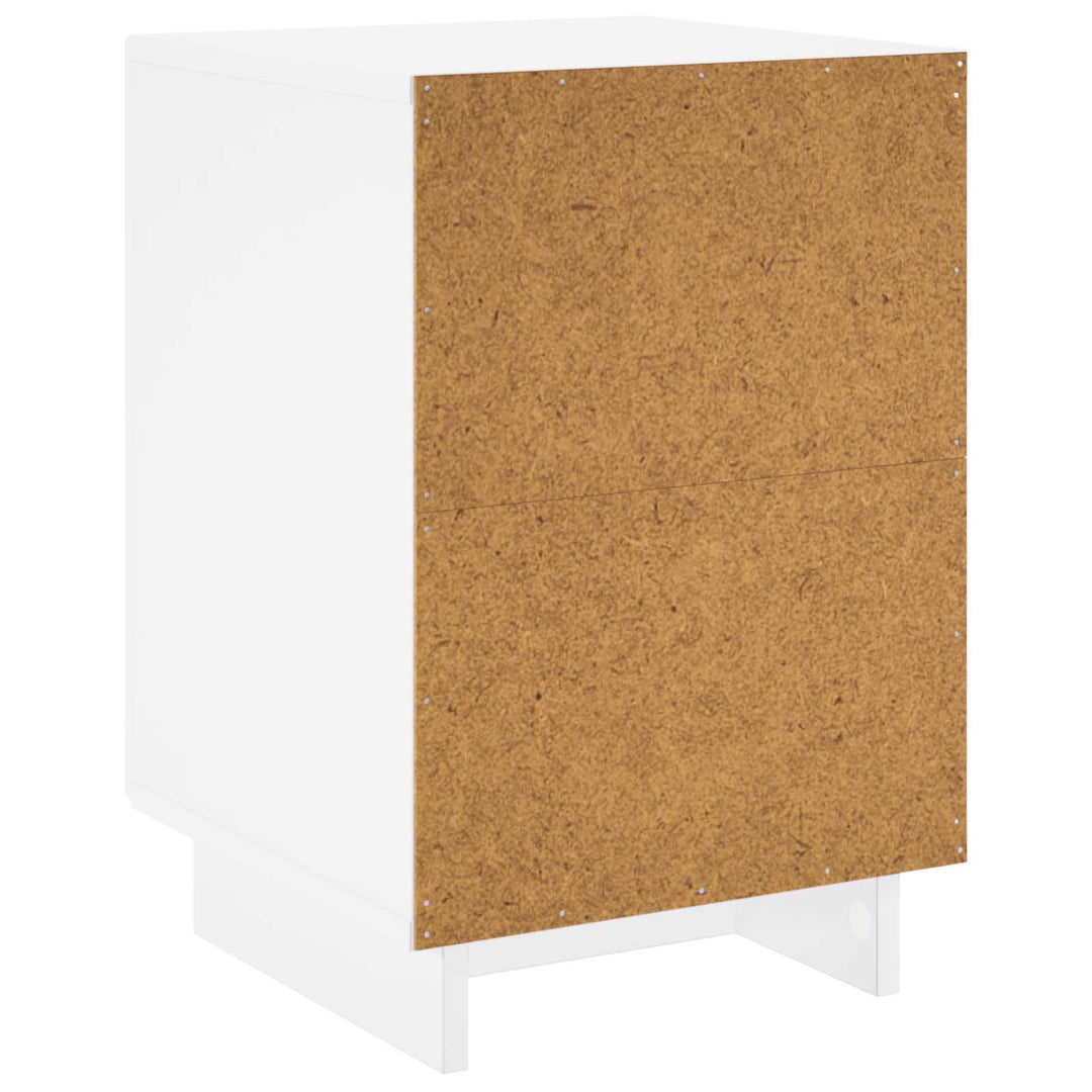 Nattduksbord 2 Pcs Vit Högglans 33,5 X 34,5 X 50 Cm
