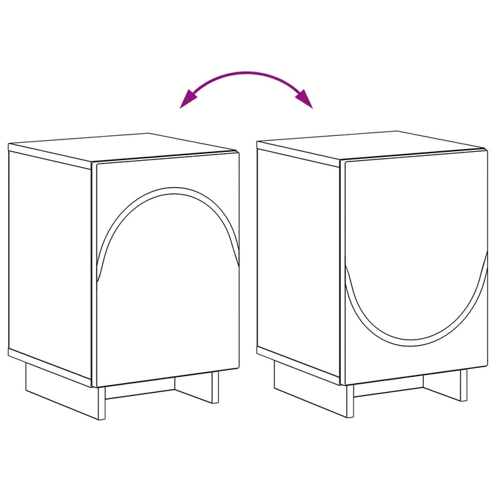 Nattduksbord 2 Pcs Rökt Ek 33,5 X 34,5 X 50 Cm Konstruerat Trä