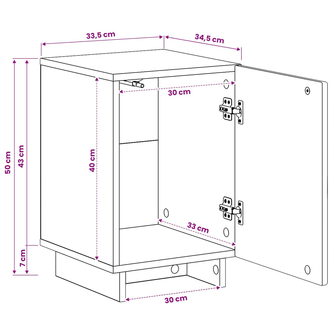 Nattduksbord 2 Pcs Grå Sonoma 33,5 X 34,5 X 50 Cm