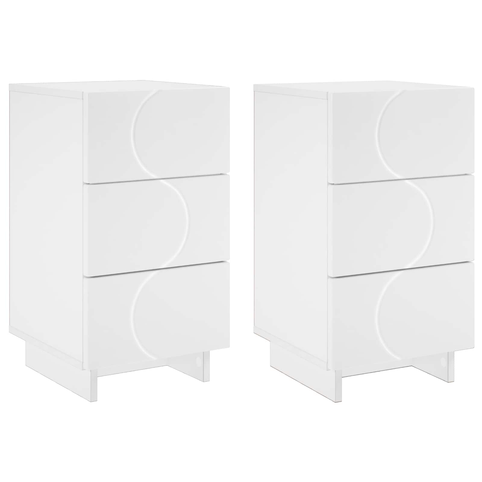 Nattduksbord 2 Pcs Vit 33,5 X 34,5 X 60 Cm Konstruerat Trä