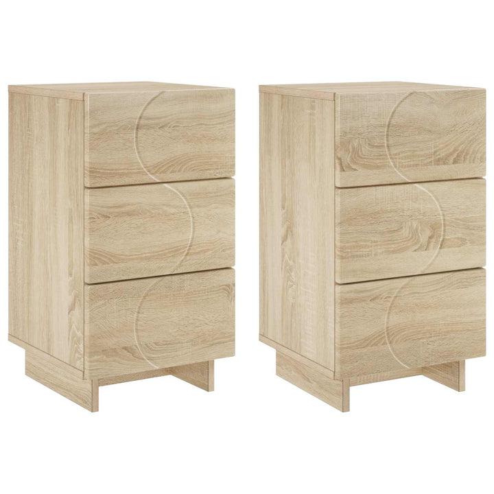 Nattduksbord 2 Pcs Sonoma-Ek 33,5 X 34,5 X 60 Cm