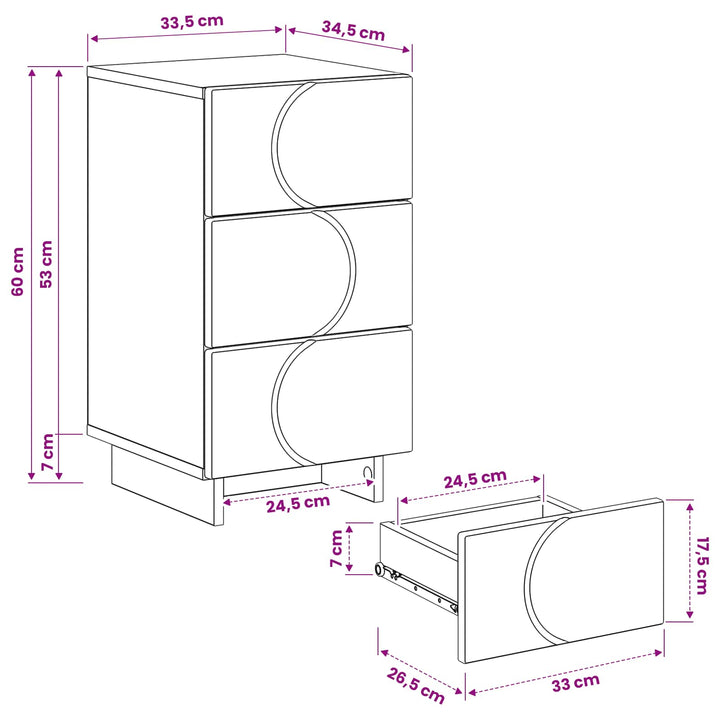 Nattduksbord 2 Pcs Sonoma-Ek 33,5 X 34,5 X 60 Cm