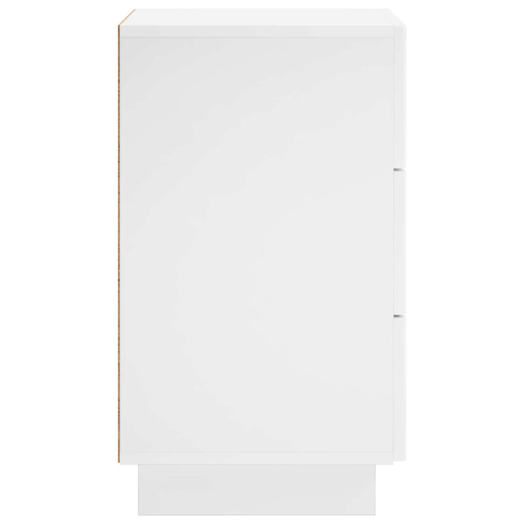 Nattduksbord Vit Högglans 33,5 X 34,5 X 60 Cm Konstruerat Trä