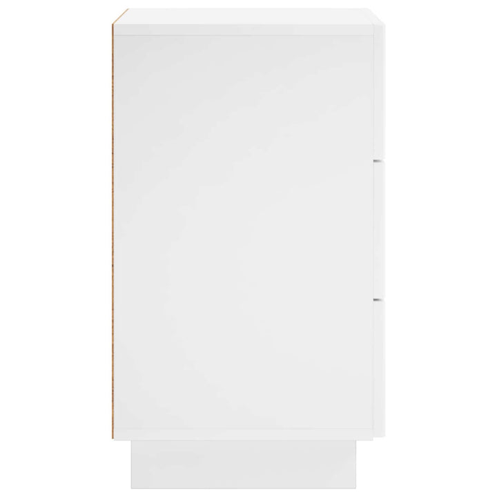 Nattduksbord 2 Pcs Vit Högglans 33,5 X 34,5 X 60 Cm