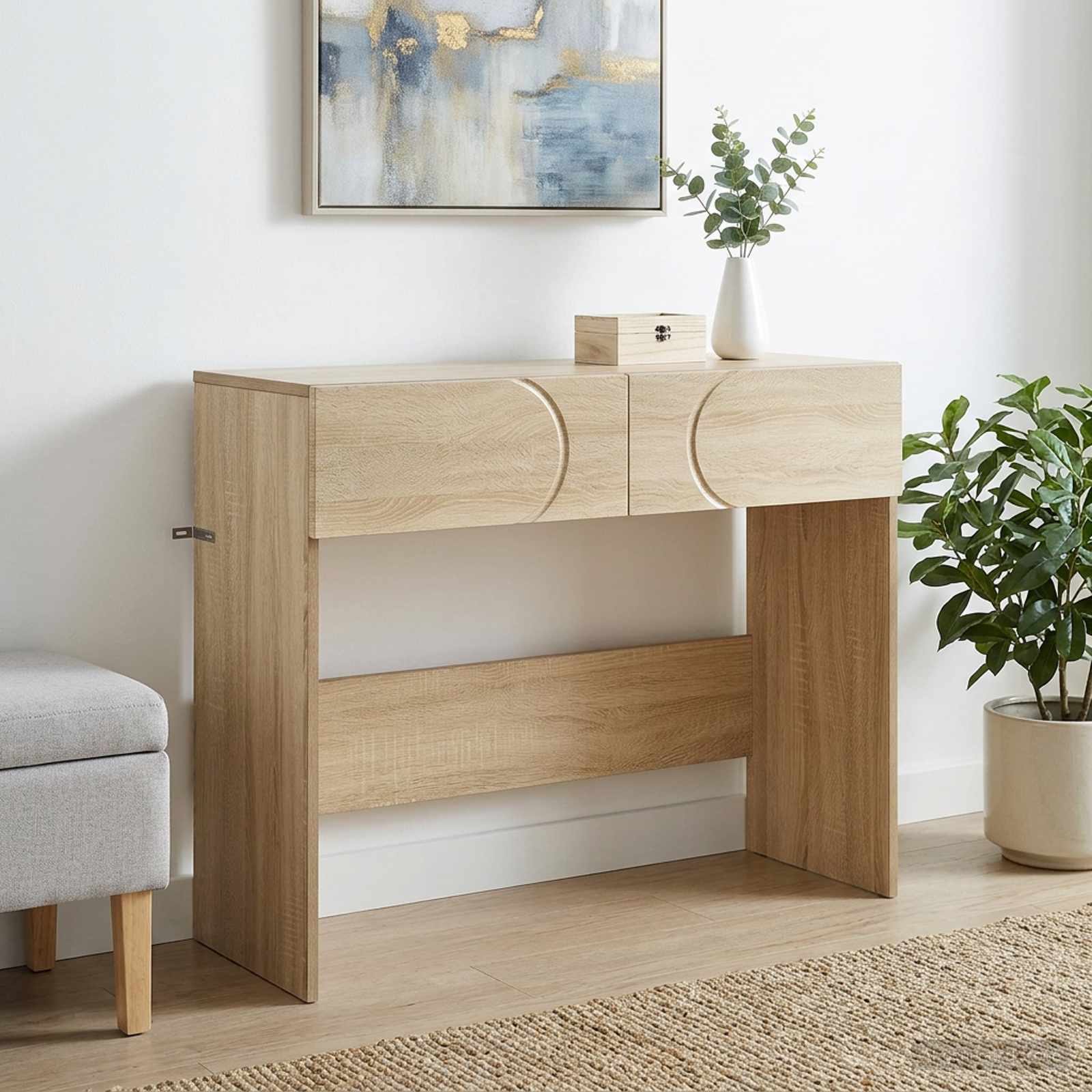 Konsolbord Sonoma-Ek 96,5 X 38 X 75 Cm Konstruerat Trä