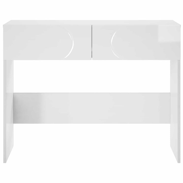 Konsolbord Vit Högglans 96,5 X 38 X 75 Cm Konstruerat Trä