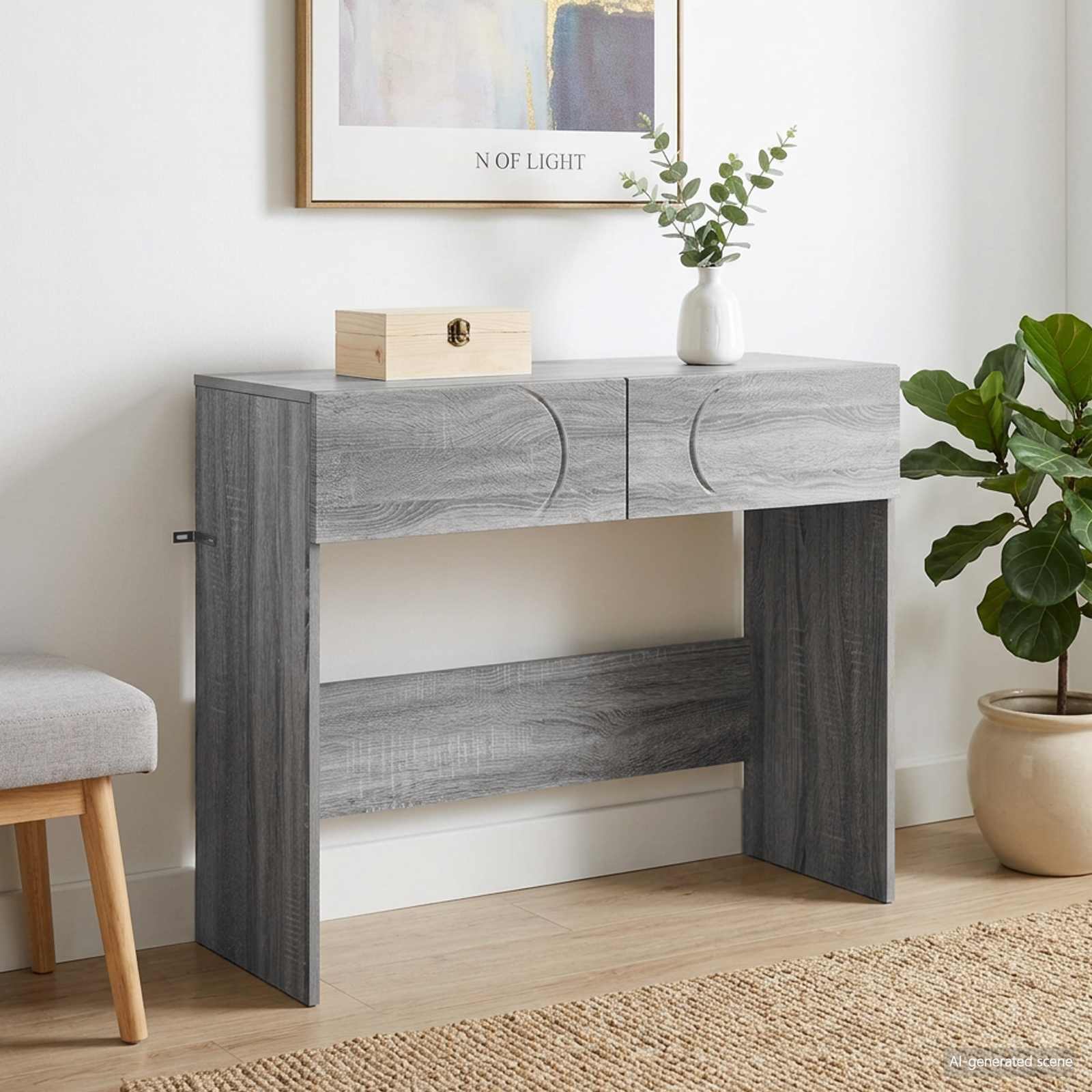 Konsolbord Grå Sonoma 96,5 X 38 X 75 Cm Konstruerat Trä