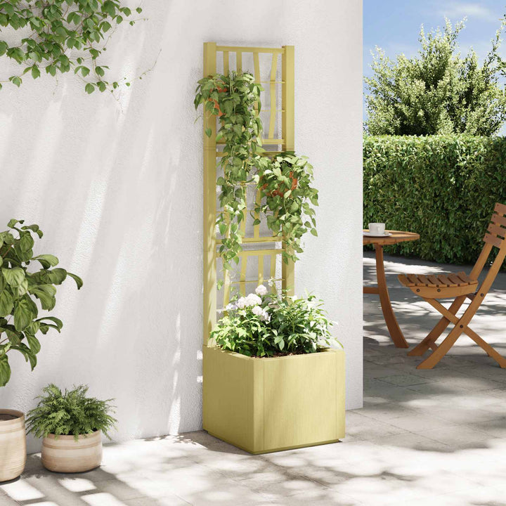 Trädgårdsplanterare Med Trellis Grön 36 X 36 X 140 Cm Pp