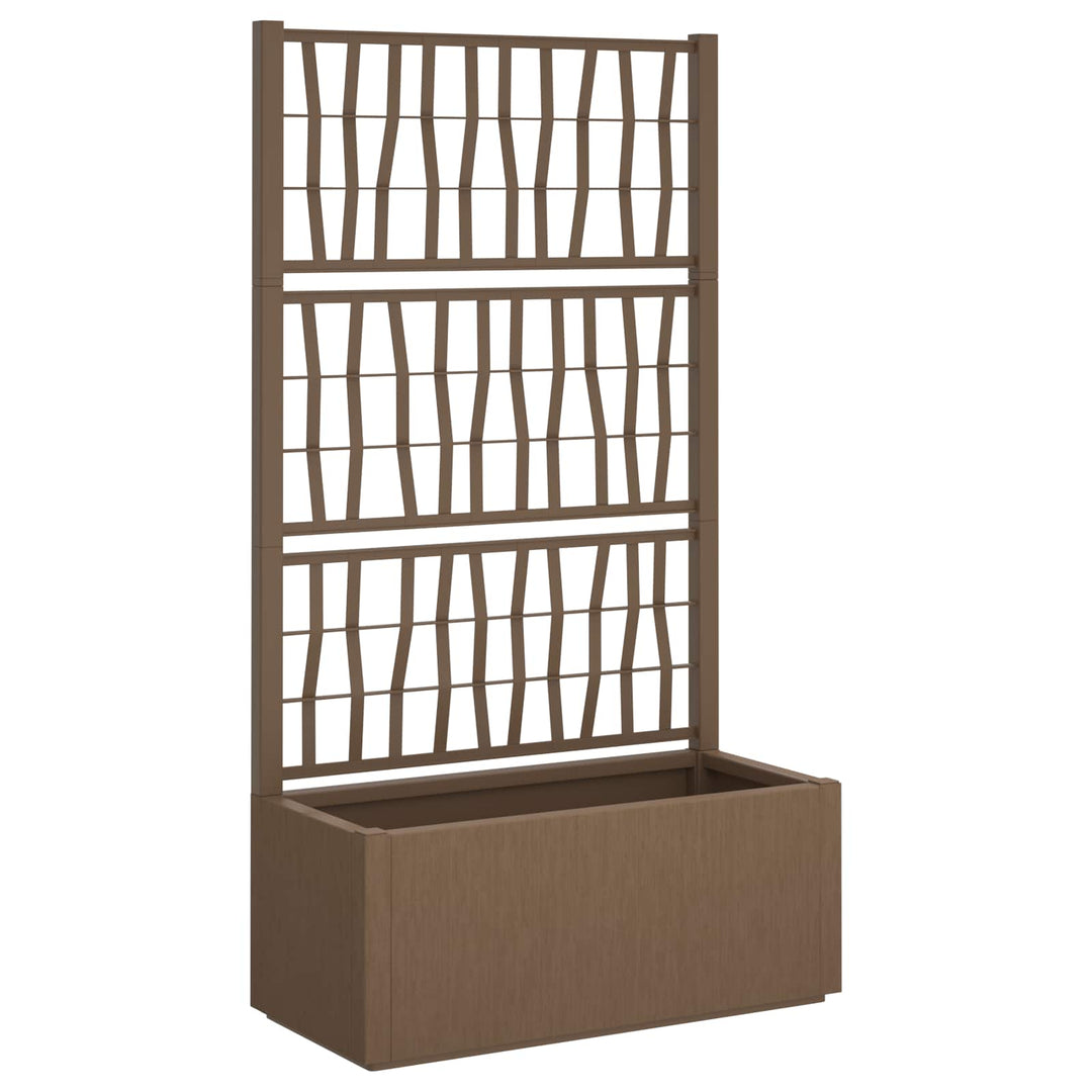 Trädgårdsplanterare Med Trellis Brun 80 X 36 X 140 Cm Pp