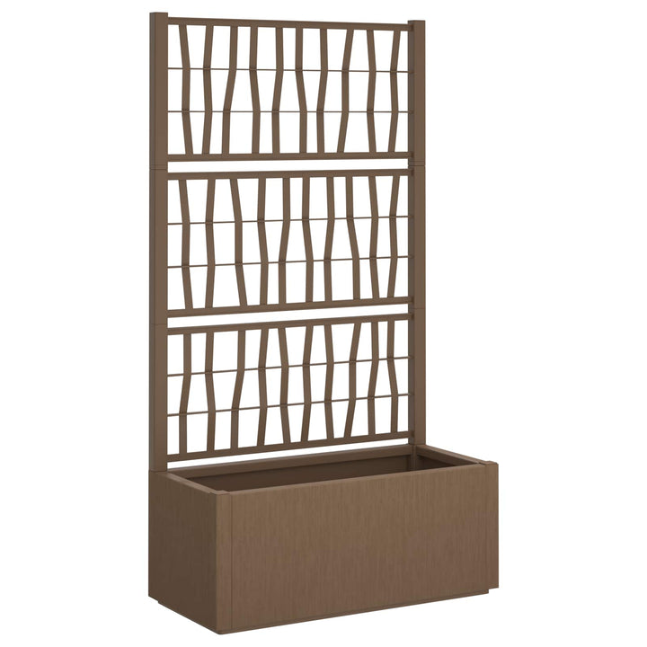 Trädgårdsplanterare Med Trellis Brun 80 X 36 X 140 Cm Pp