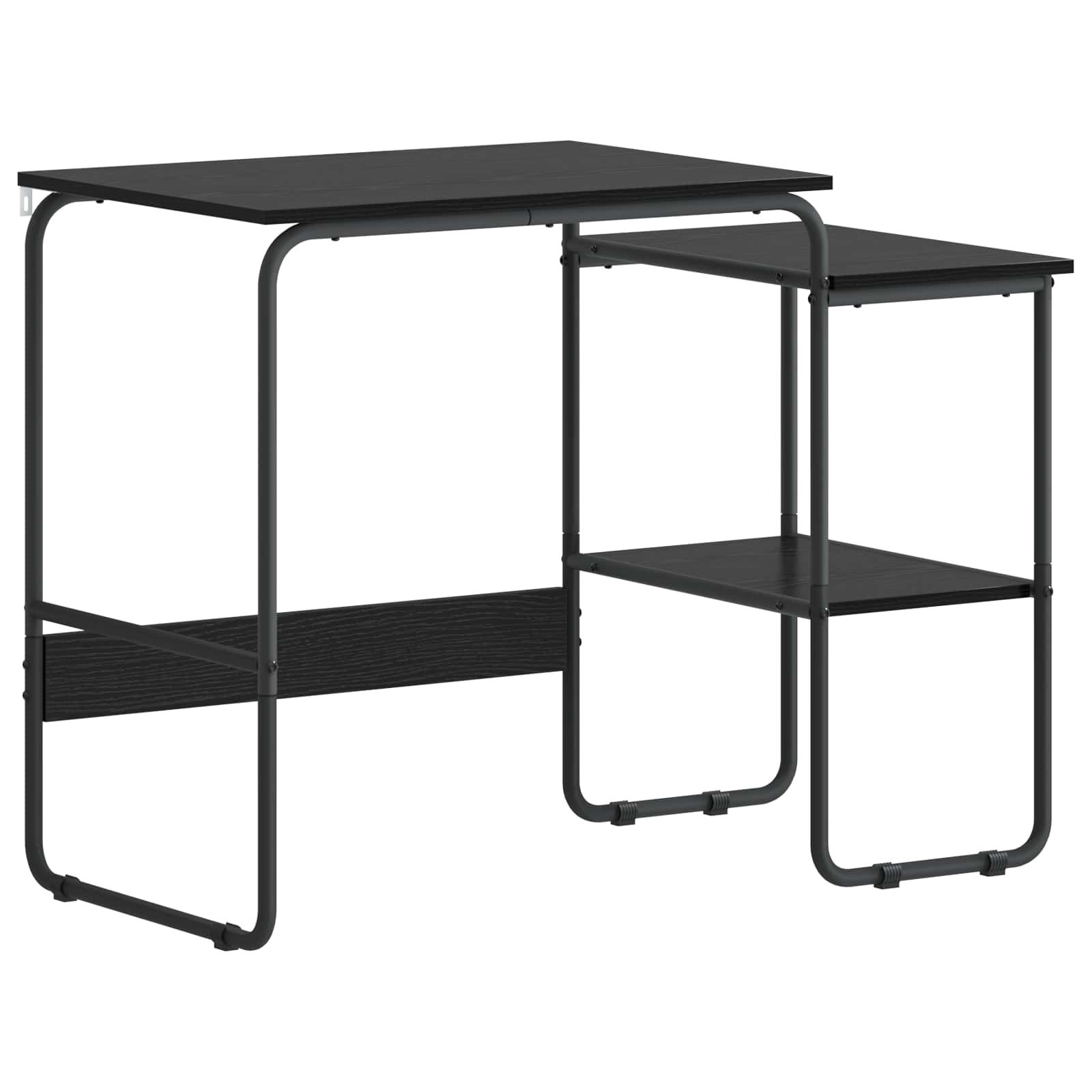 Skrivbord Med Förvaring Svart Ek 100 X 50 X 75 Cm