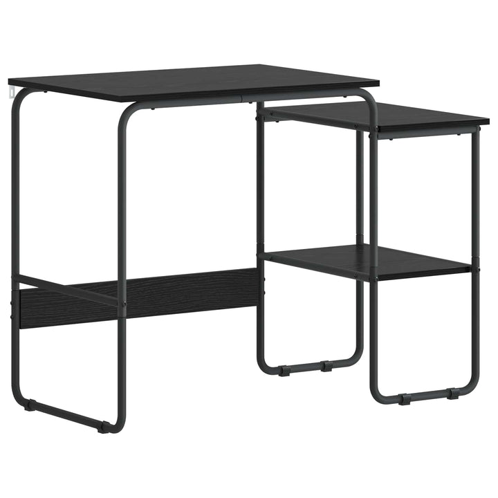 Skrivbord Med Förvaring Svart Ek 100 X 50 X 75 Cm