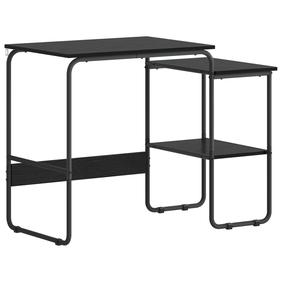 Skrivbord Med Förvaring Svart Ek 100 X 50 X 75 Cm