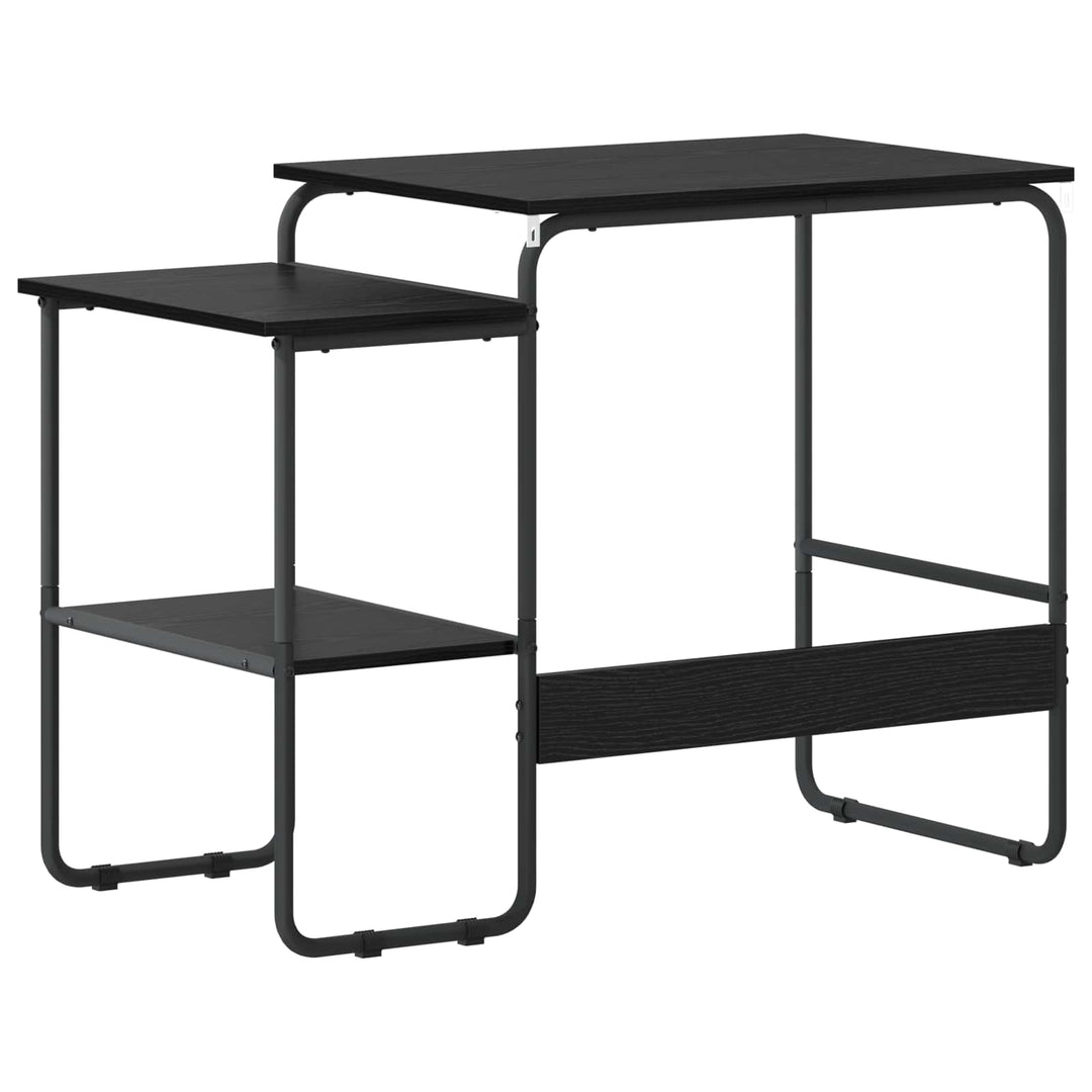 Skrivbord Med Förvaring Svart Ek 100 X 50 X 75 Cm