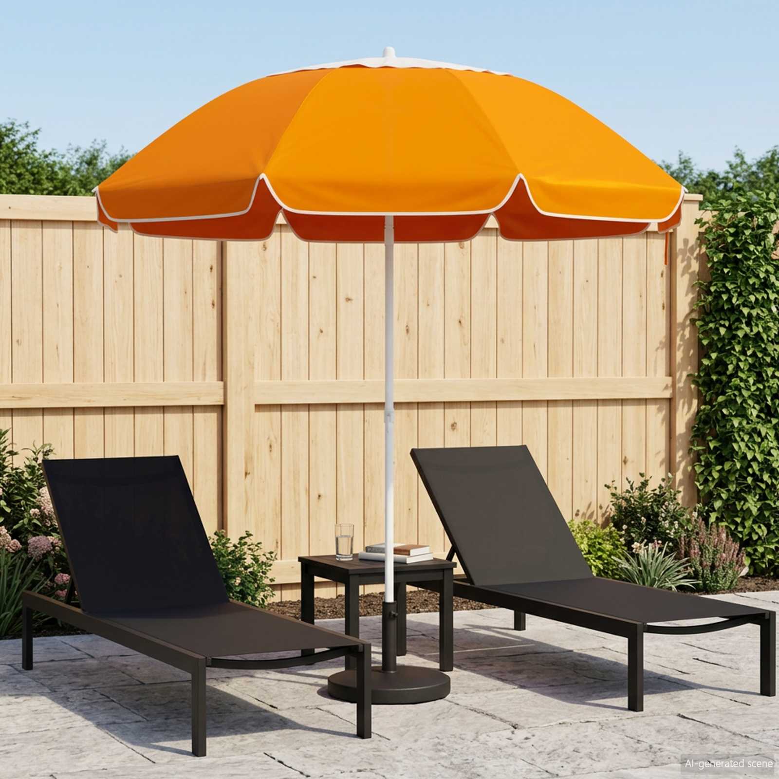 Trädgårdsparasol 240 Cm 170T Polyester Orange