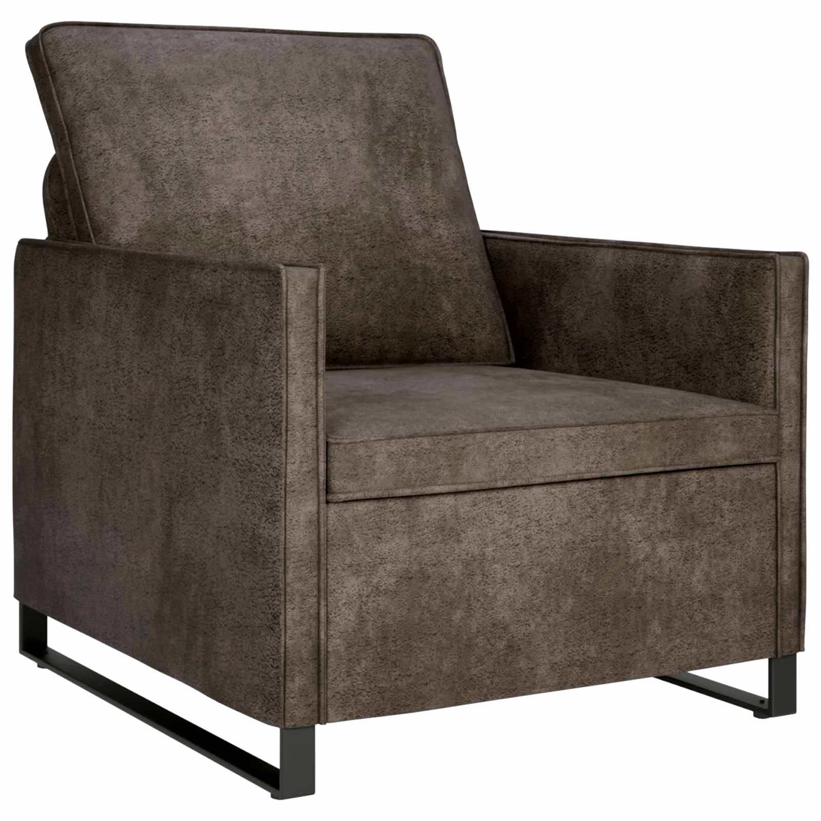 Enkel Soffa Mörkgrå 70 X 81 X 82 Cm Faux Mockatyg