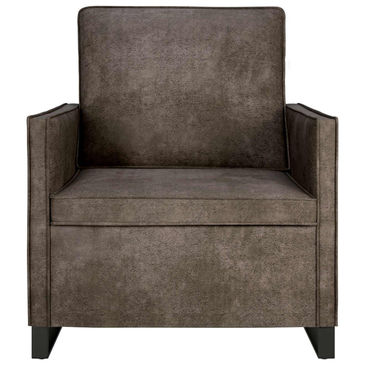 Enkel Soffa Mörkgrå 70 X 81 X 82 Cm Faux Mockatyg