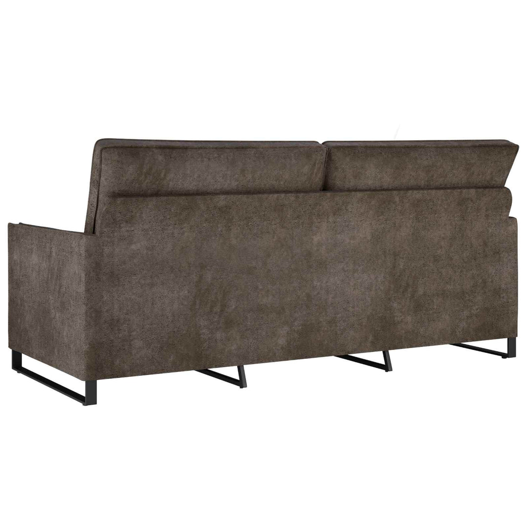 3-Sitssoffa Mörkgrå 190 X 81 X 82 Cm Faux Mockatyg