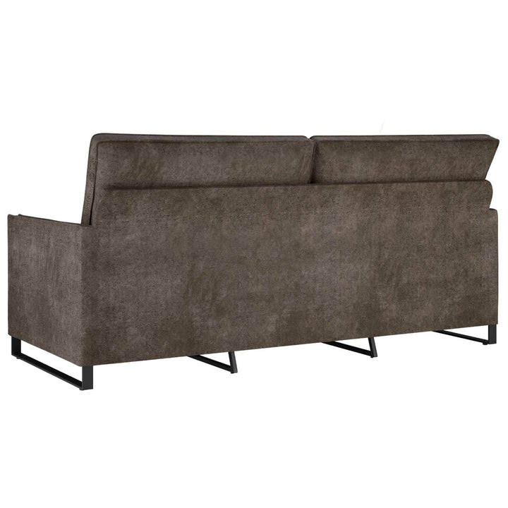 3-Sitssoffa Mörkgrå 190 X 81 X 82 Cm Faux Mockatyg