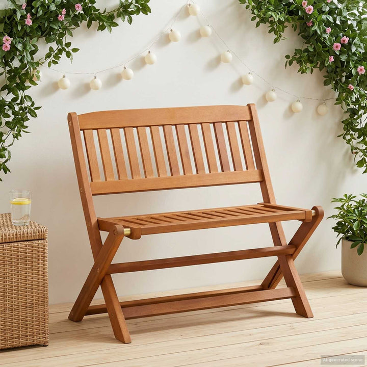 Barnbänk 1 -Seater 61 X 38 X 57 Cm Massiv Eukalyptus Trä Brun