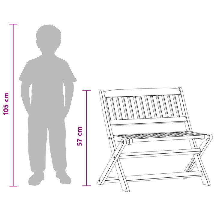 Barnbänk 1 -Seater 61 X 38 X 57 Cm Massiv Eukalyptus Trä Brun