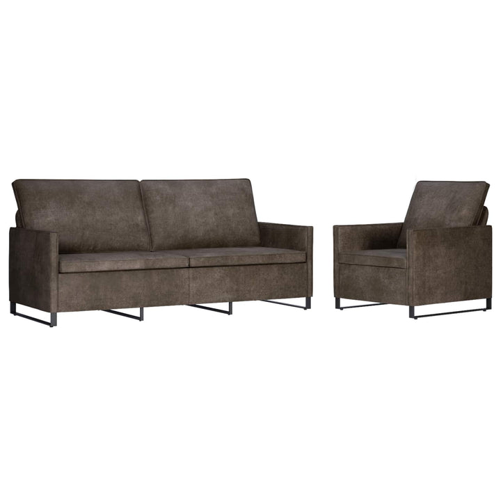 Soffset 2 Pcs Mörkgrå Faux Mockatyg