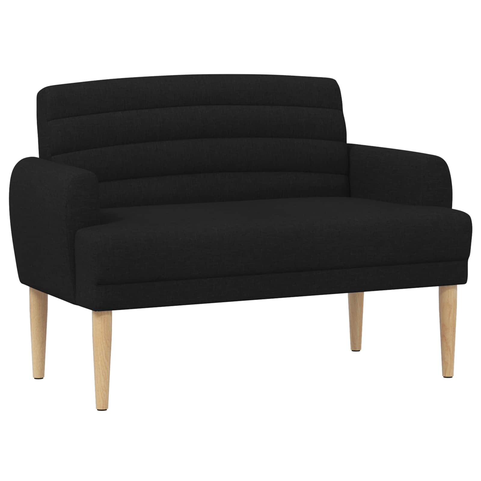 Loveseat Med Knapprapport Svart 116 X 67 X 80 Cm Tyg
