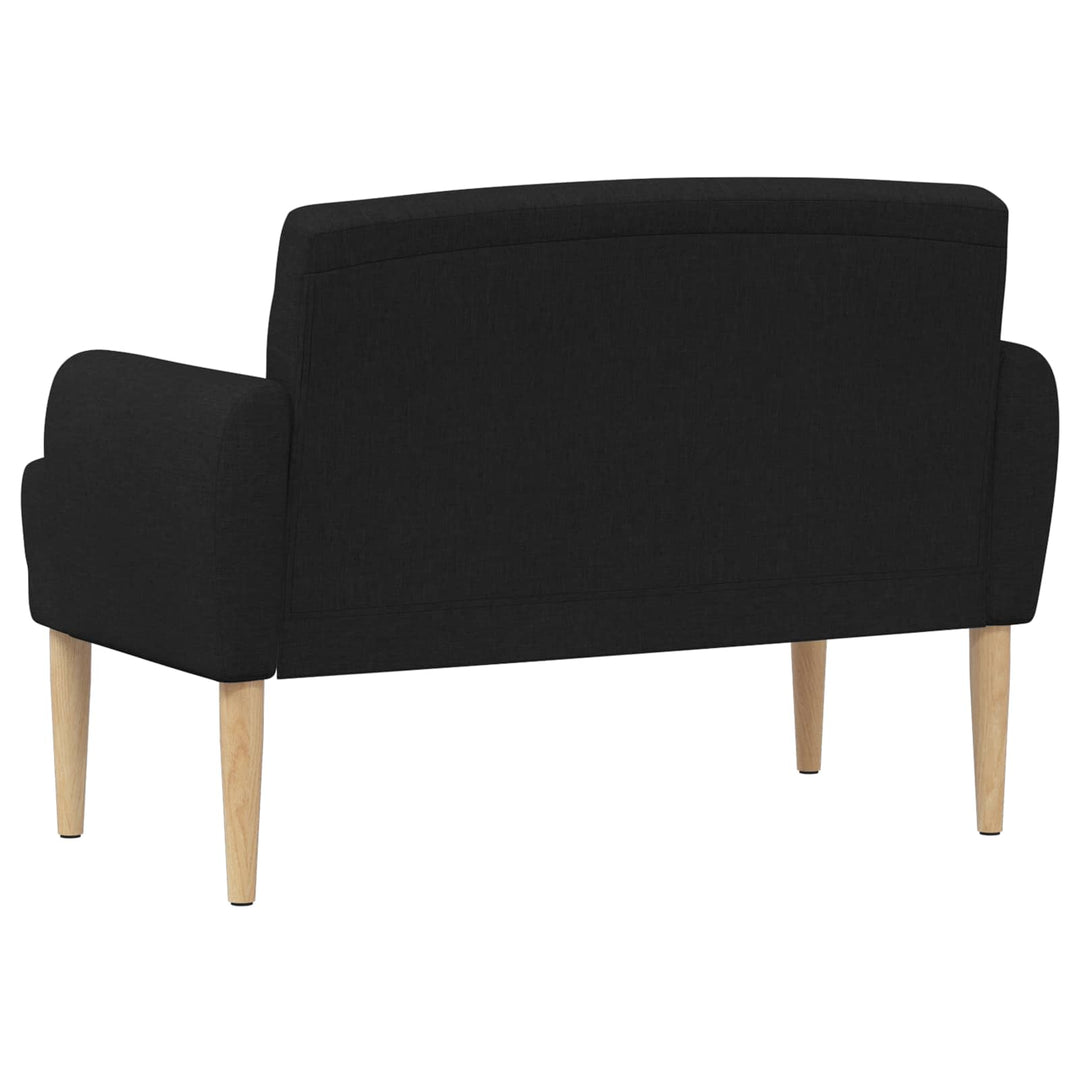 Loveseat Med Knapprapport Svart 116 X 67 X 80 Cm Tyg