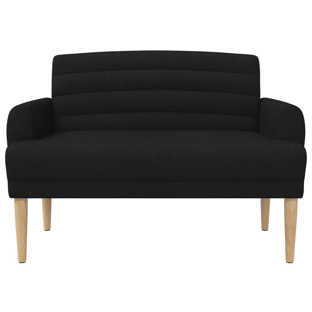 Loveseat Med Knapprapport Svart 116 X 67 X 80 Cm Tyg