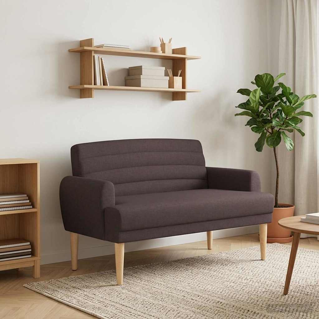 Loveseat Med Knapprapport Mörkbrun 116 X 67 X 80 Cm Tyg