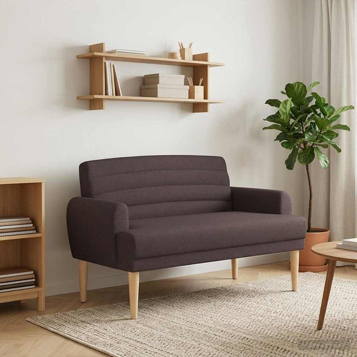 Loveseat Med Knapprapport Mörkbrun 116 X 67 X 80 Cm Tyg