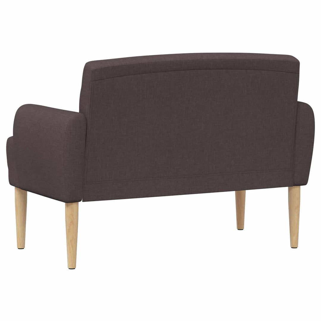Loveseat Med Knapprapport Mörkbrun 116 X 67 X 80 Cm Tyg
