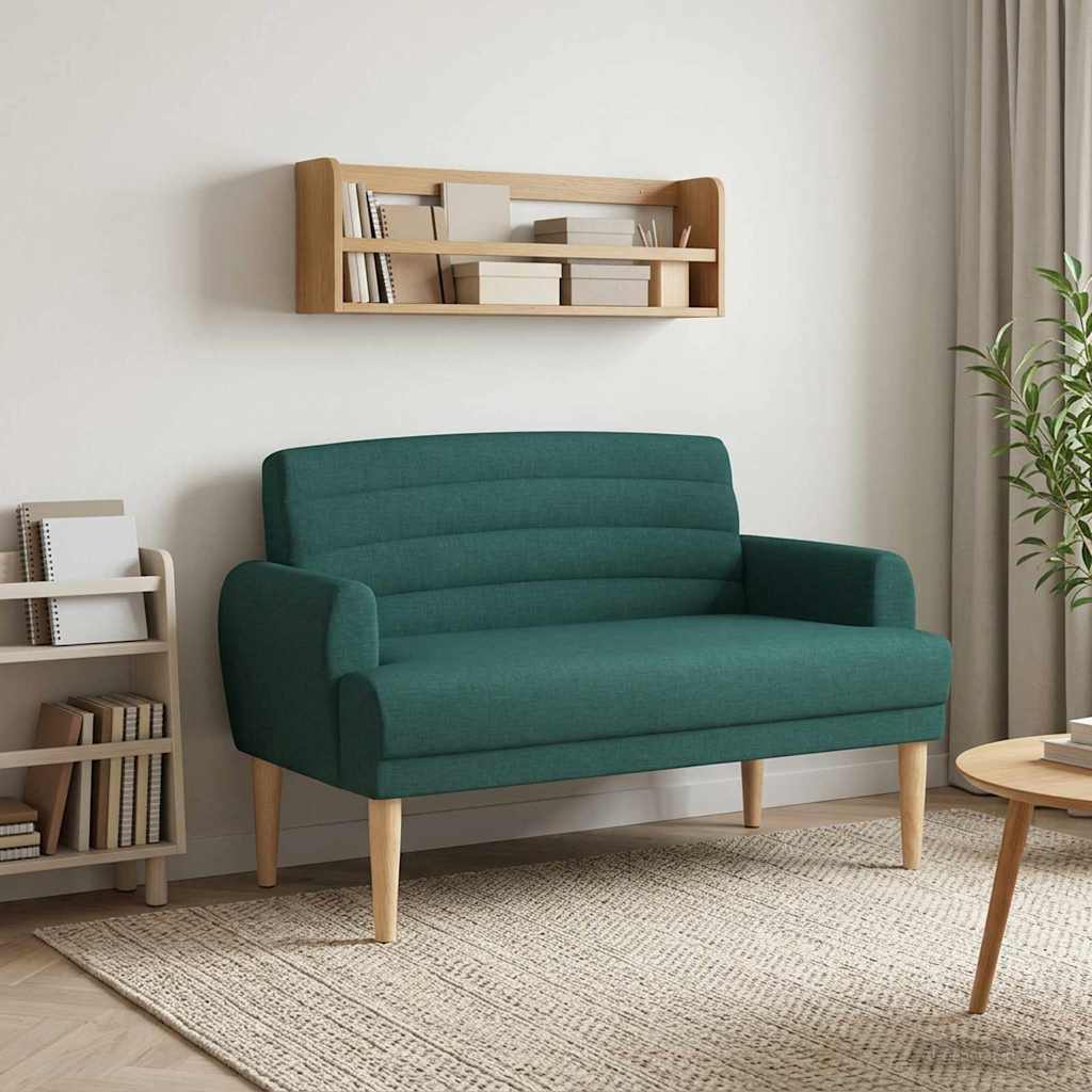 Loveseat Med Knapprapport Mörkgrön 116 X 67 X 80 Cm Tyg