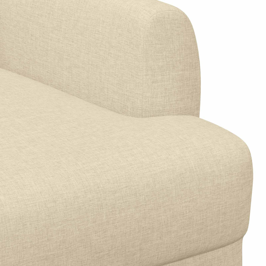 Loveseat Med Knapprapport Gräddvit 116 X 67 X 80 Cm Tyg