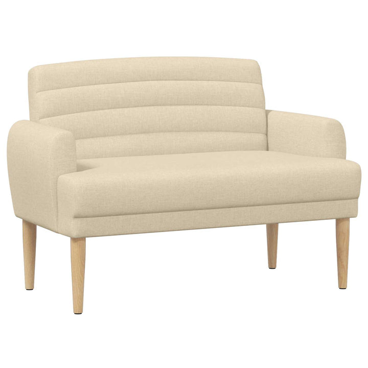 Loveseat Med Knapprapport Gräddvit 116 X 67 X 80 Cm Tyg
