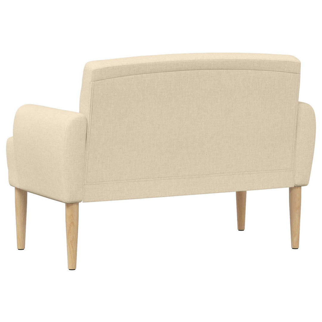 Loveseat Med Knapprapport Gräddvit 116 X 67 X 80 Cm Tyg