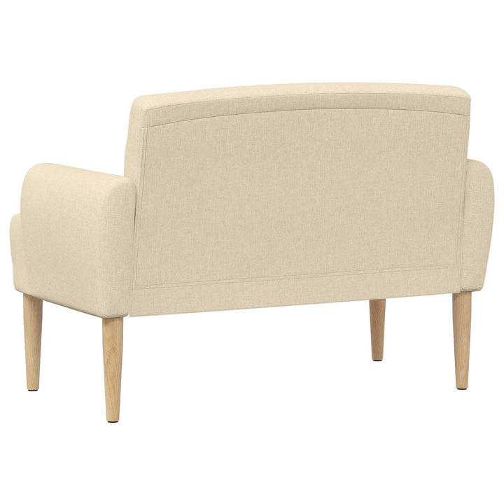 Loveseat Med Knapprapport Gräddvit 116 X 67 X 80 Cm Tyg