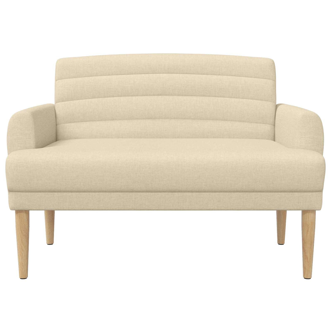 Loveseat Med Knapprapport Gräddvit 116 X 67 X 80 Cm Tyg