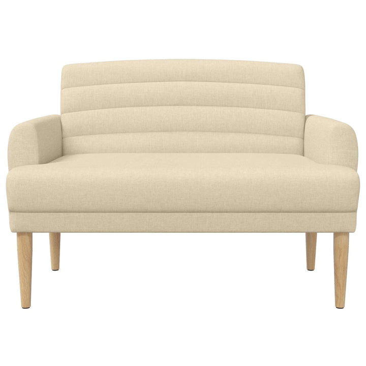 Loveseat Med Knapprapport Gräddvit 116 X 67 X 80 Cm Tyg