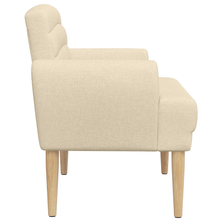 Loveseat Med Knapprapport Gräddvit 116 X 67 X 80 Cm Tyg