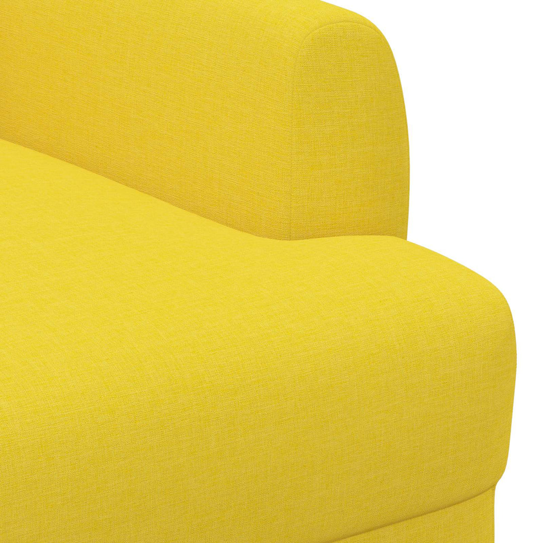 Loveseat Med Knapprapport Ljus Gul 116 X 67 X 80 Cm Tyg