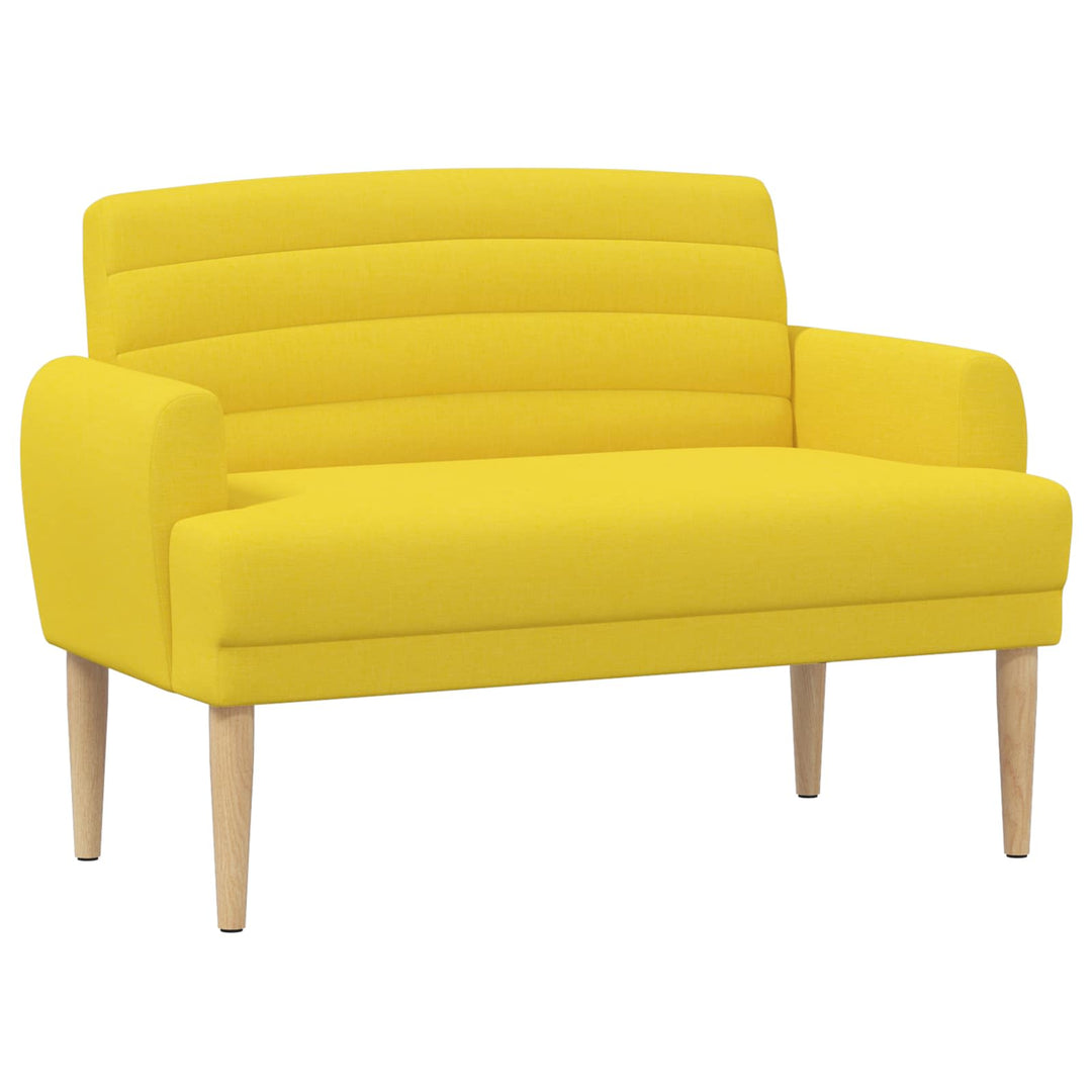 Loveseat Med Knapprapport Ljus Gul 116 X 67 X 80 Cm Tyg