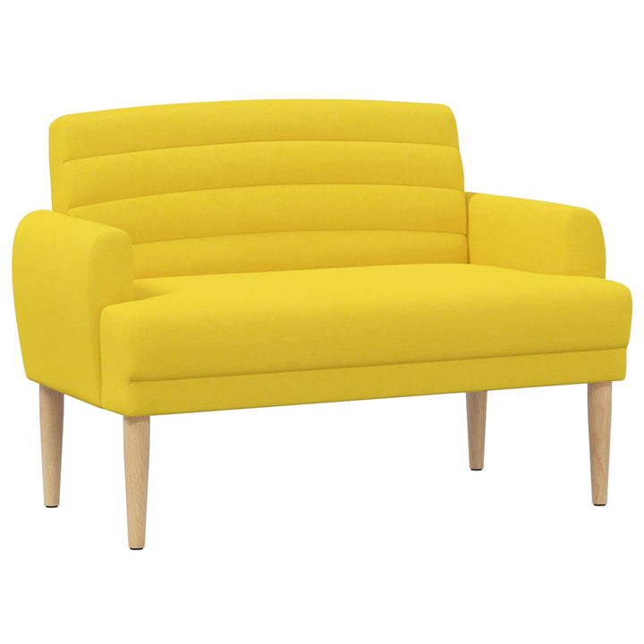 Loveseat Med Knapprapport Ljus Gul 116 X 67 X 80 Cm Tyg