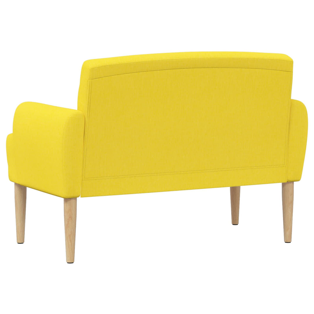 Loveseat Med Knapprapport Ljus Gul 116 X 67 X 80 Cm Tyg