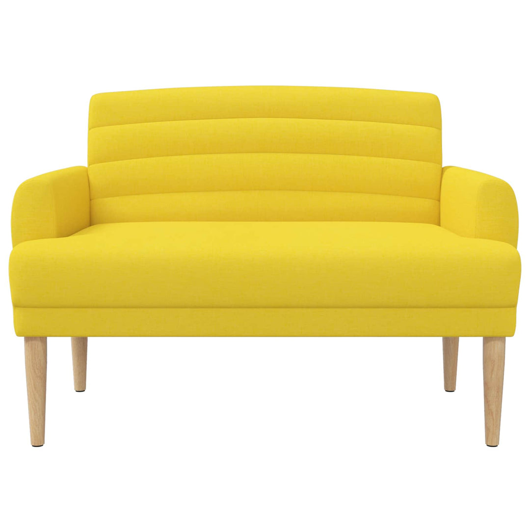 Loveseat Med Knapprapport Ljus Gul 116 X 67 X 80 Cm Tyg