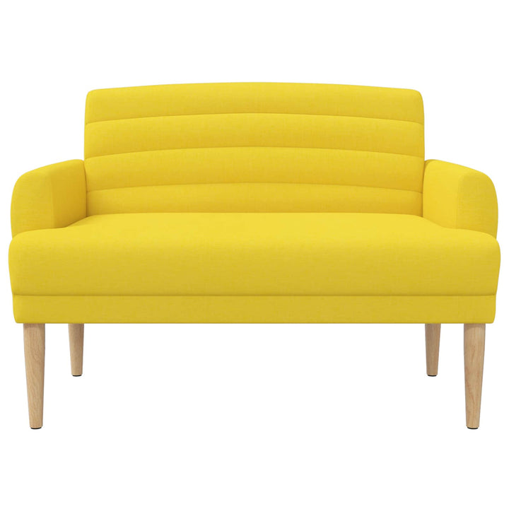 Loveseat Med Knapprapport Ljus Gul 116 X 67 X 80 Cm Tyg
