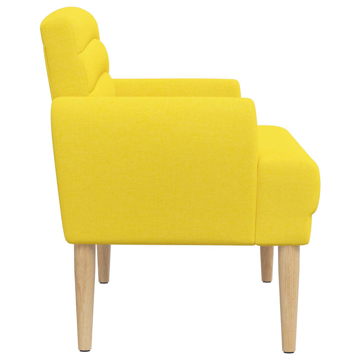 Loveseat Med Knapprapport Ljus Gul 116 X 67 X 80 Cm Tyg