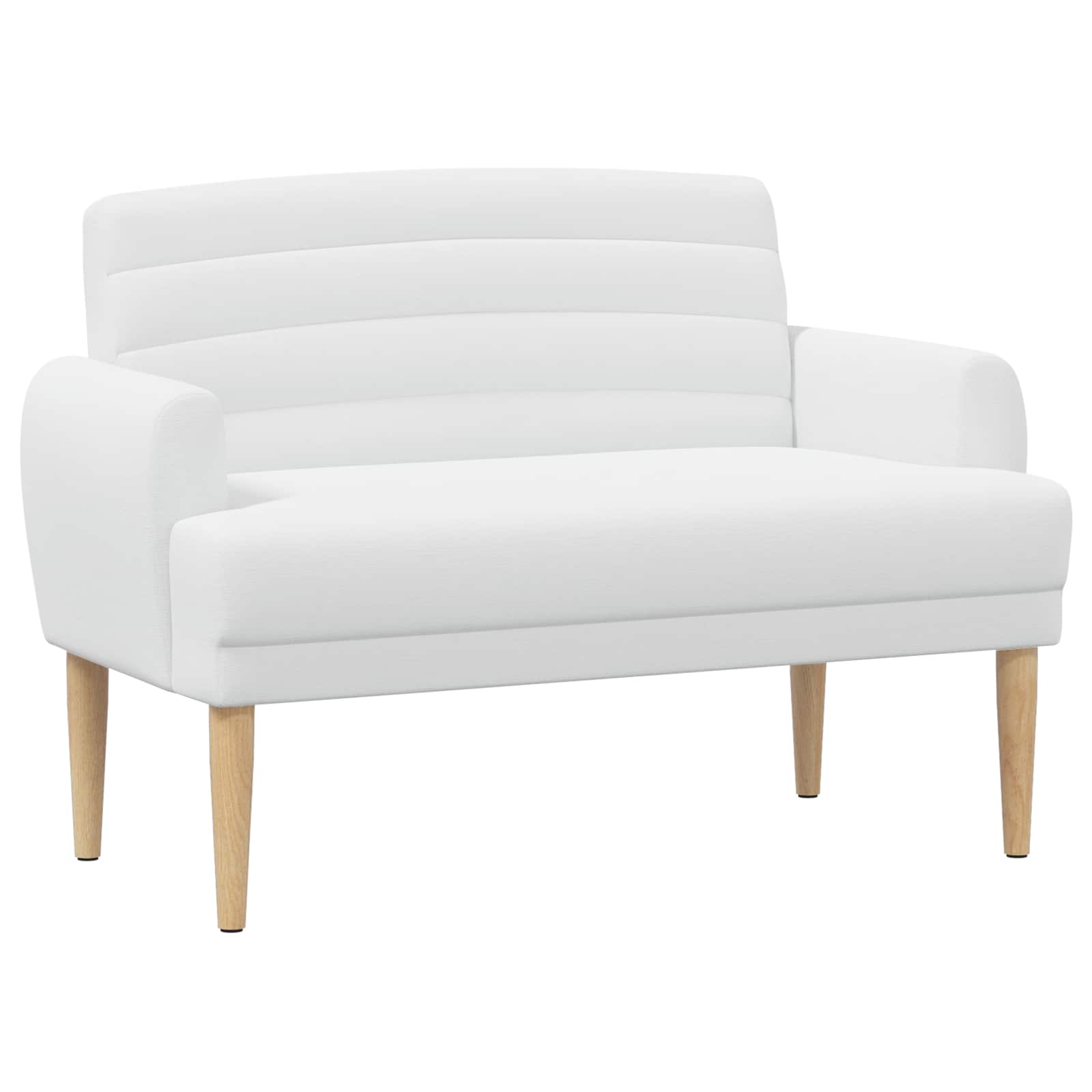 Loveseat Med Knapprapport Vit 116 X 67 X 80 Cm Tyg
