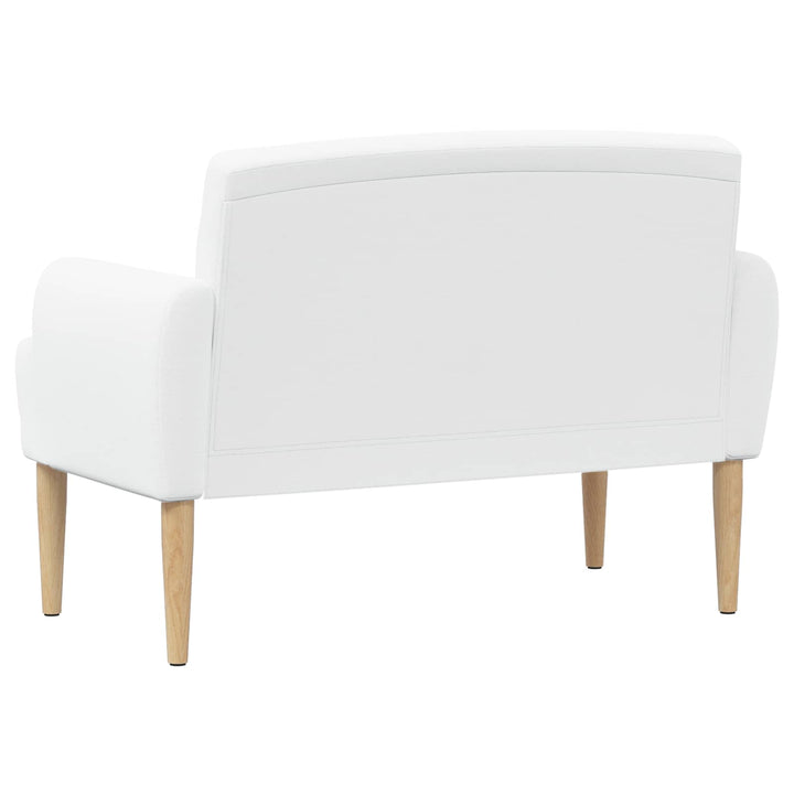 Loveseat Med Knapprapport Vit 116 X 67 X 80 Cm Tyg