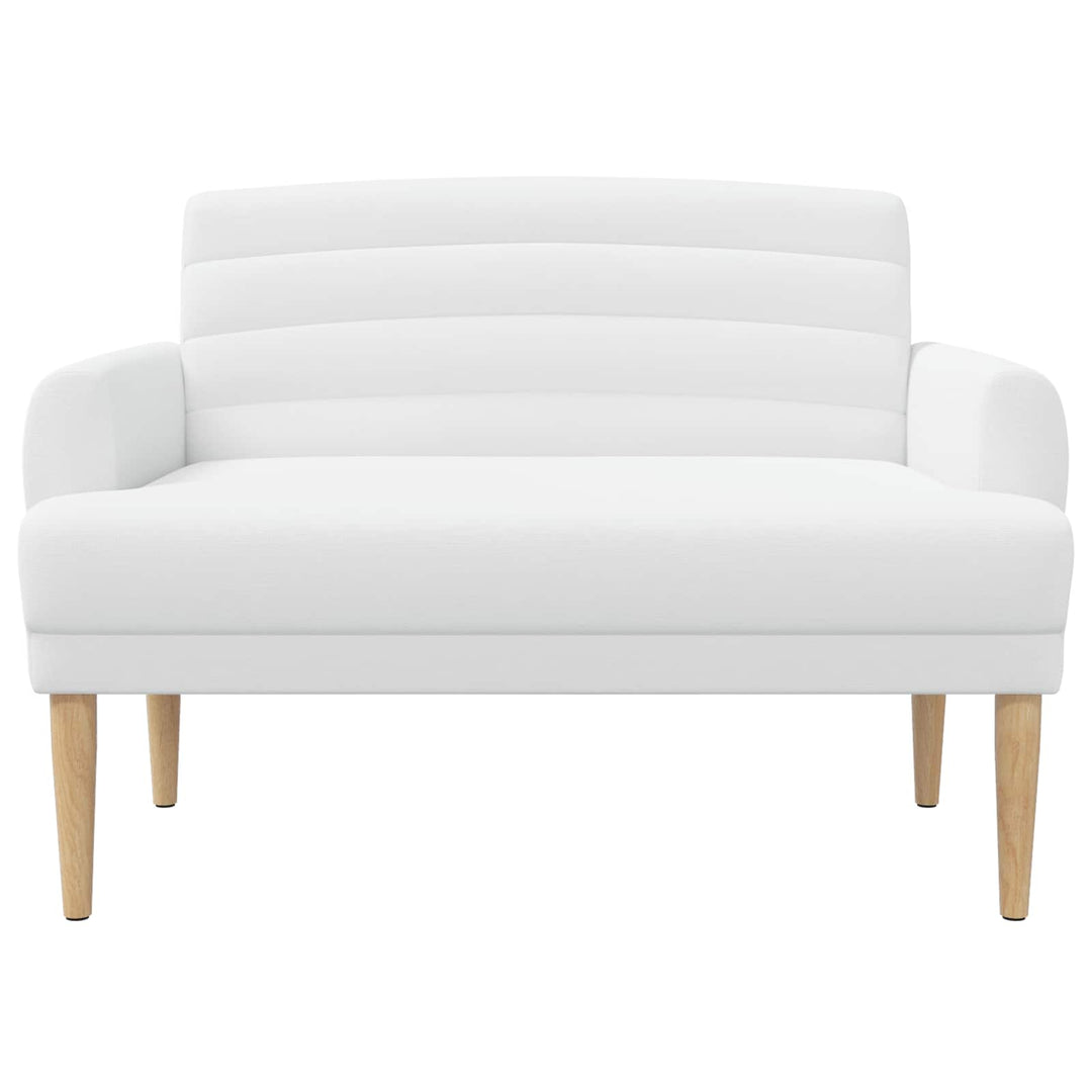 Loveseat Med Knapprapport Vit 116 X 67 X 80 Cm Tyg